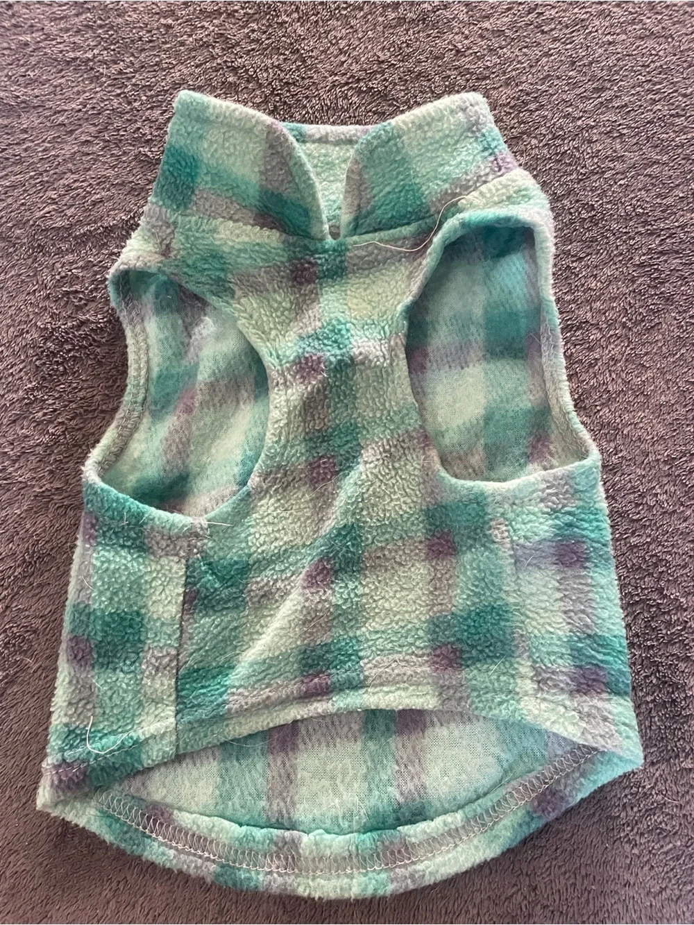 Plaid Fleece Dog Vest in Green